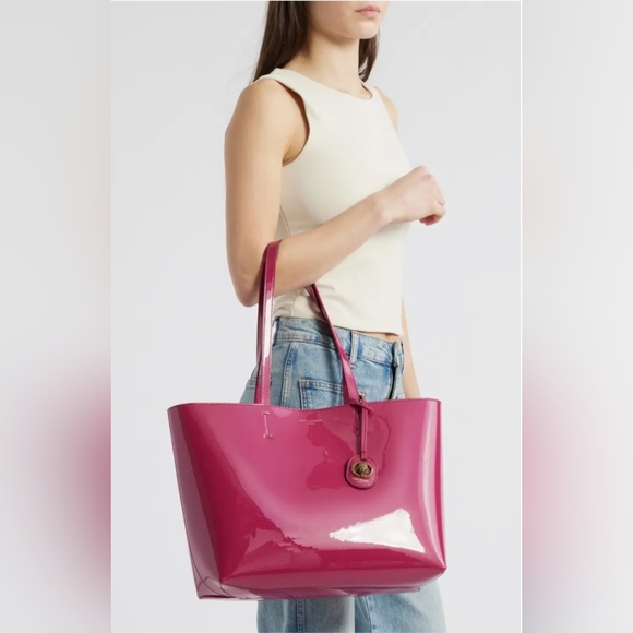 Kurt Geiger Chelsea Shopper Tote With Pouch In Fuschia, NWT - Picture 2 of 5